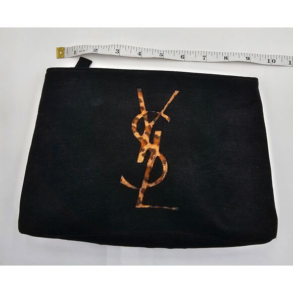 YSL Perfums Black and Animal Print Makeup Bag - Picture 2 of 7
